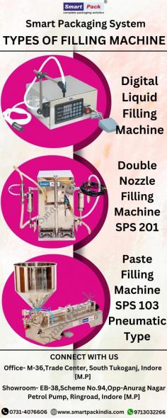 A Filling Machine in Vadodara is used for liquid refreshments, syrups, oils, and other liquids required in different industries. This machine is used to fill bottles, containers, pouches, and jars depending on the industry. Smart Pack is a leading supplier of packaging machines, and deals in a variety of filling machines that are bound to give a superior experience of the packaging and filling mechanism.