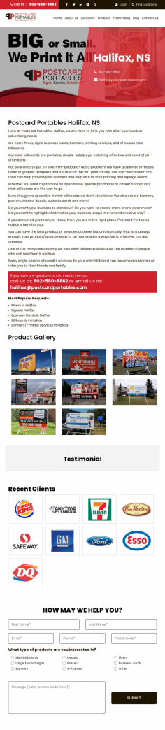 Printing Services in Halifax

Postcard Portables is Halifax s 1 outdoor advertising company, specializing in billboard rentals, Business Cards, banners printing, flyers business signage Let us help get your message out

https://www.postcardportables.com/halifax-ns/
