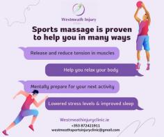 We are a Sports Injury Clinic Mullingar with a team of dedicated physiotherapists

Are you looking for a Sports Injury Clinic Mullingar which includes physical assessment, pre and post-game, injury assessment, and rehabilitation exercises along with expert Sports Massage Mullingar, a great way to improve the blood flood and prepare for any sports or outdoor activity.