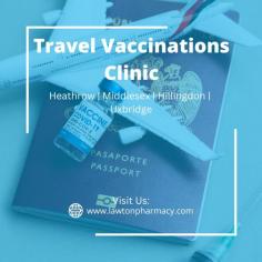 Are you planning to travel abroad & Need Travel Vaccination? Lawton Pharmacy is your go-to travel clinic in Uxbridge, Heathrow & Middlesex. Book your appointment online or visit our walk-in clinic!