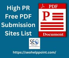 Are you looking for a High PR free Pdf submission sites list to increase the number of backlinks to your websites? Yes. You've found the right place. Read More: https://seohelppoint.com/pdf-submission-sites/