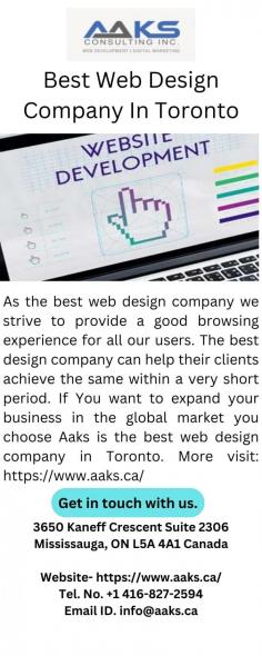 As the best web design company we strive to provide a good browsing experience for all our users. The best design company can help their clients achieve the same within a very short period. If You want to  expand your  business in the global market you choose Aaks is the best web design company in Toronto. More visit: https://www.aaks.ca/