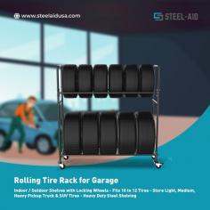 The tire storage shelf can be stored inside or outside the home. It comes with a protective, durable and waterproof cover that keeps the rack and tires safe against direct exposure of dirt, sunlight, water and corrosion. It covers the rack from all four sides and can be easily taken out and washed.
Buy now: https://www.steelaidusa.com/tire-rack