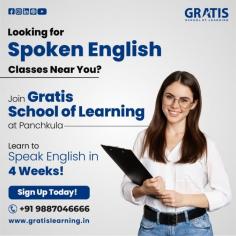 spoken english training in panchkula
Discover effective ways to speak English fluently with our spoken english training in panchkula. 
Learn the language basics, usage and correct pronunciation within matter of a few weeks! 

We have designed our course for you to :
1.	Upgrade your overall communication skills
2.	Making you capable of using English grammar, pronunciation and vocabulary with confidence and accuracy
3.	You will be able to express yourself efficiently in social places or the workplace
4.	Handle all communication confidently in formal or informal situations.
5.	Refine your communication abilities.
6.	Maintain a confident approach during the entire interview process.
7.	Make English your first language, so as most of your thoughts will be in English
8.	Increase your chances of success in all fields of your life.
9.	Gain confidence in expressing yourself easily on various topics during group discussions and public speaking.

Join us to hone your English skills!
Visit for more : 
https://gratislearning.in/spoken-english-coaching-classes-in-panchkula/
