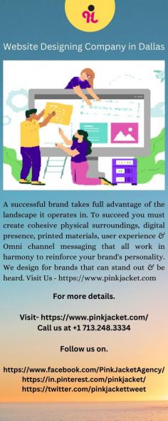 A successful brand takes full advantage of the landscape it operates in. To succeed you must create cohesive physical surroundings, digital presence, printed materials, user experience & Omni channel messaging that all work in harmony to reinforce your brand's personality. We design for brands that can stand out & be heard. Visit Us - https://www.pinkjacket.com