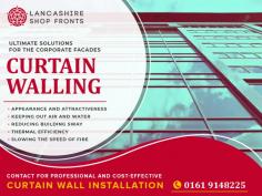 Curtain walls are frameless structures that are installed on your building to protect it from extreme weather conditions such as rain, storms, and snow. Contact Lancashire Shop Fronts today for a free estimate on high-quality curtain walling installation. Call us today on 07730 286838 to discuss your needs.
Visit here : https://www.lancashireshopfronts.co.uk/curtain-walling/