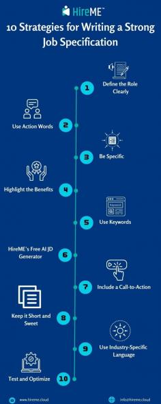 Any company looking for top talent must create an effective job description. A detailed job description that accurately reflects the job responsibilities, qualifications, and expectations can be difficult for anyone to write. You can use HireME's free AI JD Generator to create a clear and compelling job description. Please take a look here to learn about the ten best practices for writing an effective job description: https://bit.ly/3XRDOtw