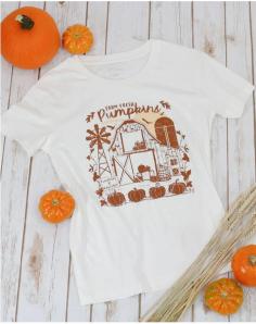 More comfy graphic tees - add to cart!! The Vintage Any Day Pumpkin Graphic Tee lets you celebrate all the pumpkin spiced vibes of the season with a custom designed throwback graphic!  Why you’ll love it:  •Our 100% soft cotton “Any Day” tee with vintage inspired pumpkin patch graphic •Combo scoop/classic neckline, with side slits in hemline A great, go-to tee to celebrate all things fall! Wear alone with joggers or layer underneath cardis and jackets - this is one versatile tee you’ll reach for again and again! Shop now : https://www.graceandlace.com/collections/graphic-tees