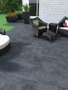Check out eclipse black outdoor porcelain paving king-size vitrified slabs (1200x600 pack) that will add character to your outdoor space and want you spend more time outdoors.
