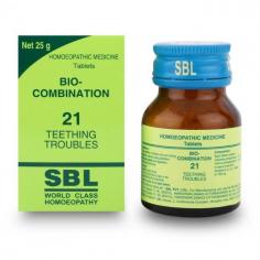 SBL Bio-Combination 21 benefits in the obsession of calcium and phosphates and diminutions all the signs and symptoms associated to the tardy odontiasis. SBL Homeopathy is a top homeopathic medicine manufacturing company for buying SBL combination 21 medicine, shampoo, alfalfa tonic, and many others. 