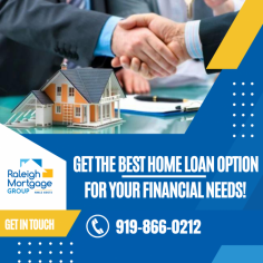Get the Best Mortgage Lenders for Your Dream Home

Are you looking for a mortgage company? At Raleigh Mortgage Group, we are dedicated to helping you find the right mortgage solutions. Whether you are buying or refinancing, we can help you explore the many options for financing. Our loan officer can help you find the home loan that is right for your needs. Get a quote!
