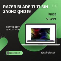 The Razer Blade 17 17.3in 240Hz QHD i9 is a high-end gaming laptop manufactured by Razer. The laptop features a 17.3-inch QHD (2560 x 1440) display with a fast 240Hz refresh rate, making it suitable for demanding gaming applications that require smooth and fluid graphics. The laptop is powered by an Intel Core i9 processor, which provides fast and efficient performance for demanding tasks. The laptop also features a dedicated NVIDIA graphics card for improved graphics performance. https://www.wireless1.com.au/razer-blade-17-17-3in-240hz-qhd-i9-12900h-rtx3070ti-16g-1tb-gaming-laptop-rz09-0423qed3-r3b1