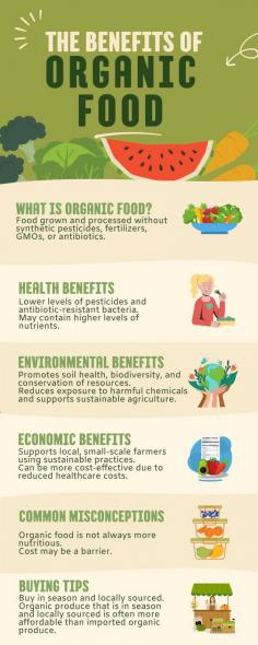 Organic food refers to food that is grown and processed without the use of synthetic pesticides, fertilizers, GMOs, or antibiotics. Organic farming practices promote soil health, biodiversity, and conservation of natural resources, and reduce exposure to harmful chemicals. Organic food may contain lower levels of pesticides and antibiotic-resistant bacteria and higher levels of certain nutrients. While organic food may not always be more nutritious, it can be healthier and more environmentally sustainable. Nature's Glory is a certified organic grocery in Singapore that offers a wide range of organic food products, including fresh produce, grains, snacks, and supplements. They also provide home delivery services for customers' convenience.