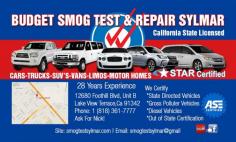 Are you looking for star certified smog in Pacoima, CA? Here is the perfect choice for you - Budget Smog Test & Repair Sylmar! We are a family owned Star Smog Test and repair station. We try to genuinely and honestly help our customers with their smog testing and diagnosis needs. Periodically, our tech attends the latest automotive training workshops in order to stay up to date with emerging technologies in order to perform inspections correctly the first time. Our tech has been in the automotive field since 1987. You can also get discount coupons for your car repair and service etc. Serving nearby areas Pacoima, San Fernando, Lake View Terrace, Sylmar, Mission Hills.
For more info visit https://issuu.com/smogtestsylmar/docs/star_certified_smog_pacoima.docx