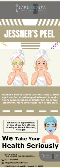 Jessner peel is a popular chemical peel treatment that is used to improve the appearance of the skin, reduce the signs of aging, and address a range of skin concerns. Safe Med Spa in Lansing offers the Jessner peel treatment as a safe and effective way to exfoliate and rejuvenate the skin.