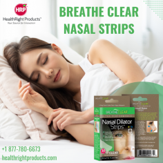 Experience the relief of nasal congestion with Breathe Clear nasal dilator strips. Choose from tan Extra Strength and a clear Ultra Performance strip for daytime/nighttime relief. Both are great for sensitive skin. To get your strips, call us or visit our website https://healthrightproducts.com/products/breathe-clear-nasal-strip