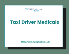 The occupational physicians  at FlyingMedicine™ are happy to undertake a stress free, swift and professional Taxi/ Minicab Driver Medicals .
Know more: https://www.flyingmedicine.uk/taxi-minicab-driver-medical