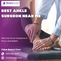 Revere Health offers top-quality foot and ankle care, including some of the best ankle surgeons in the region. Our providers specialize in advanced treatment options and personalized care, utilizing the latest technology and techniques. If you're searching for the best ankle surgeon near you, visit our website at https://reverehealth.com/specialty/foot-ankle/ to learn more and schedule an appointment with one of our skilled providers.