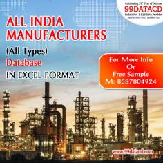Are you searching for List of Manufacturing Companies ? If “yes,” connect to the one-stop database provider company, 99datacd. We offer data in an Excel format that covers all the necessary specifications like Company name, Contact no, Address, Email Id, and more. We also curate a list of manufacturing companies in India with accuracy and reliability.
