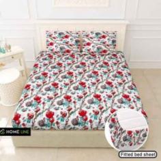 Shop online for Pure Cotton Fitted Bed Sheets made of 100% cotton in various designs for single, double, and King Size Bedsheets.