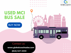 Global Coach Sales offer an extensive selection of used MCI buses for sale - We offer a wide selection of used MCI buses for sale at competitive prices. Get a top-quality bus today and enjoy the benefits of owning an MCI bus. For more information, you call us at (615) 527-5333 today or visit our website: https://www.globalcoachsales.com/collections/mci.
