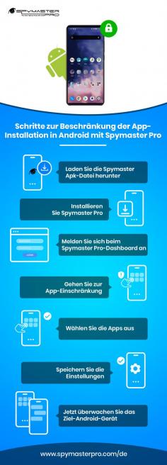 Holen Sie sich diese Anleitung, um zu erfahren, wie Sie die app-Installation in android einschränken und die Kontrolle über das Telefon Ihres Kindes übernehmen, um genau zu verfolgen, was es mit seinem Telefon macht. Besuchen Sie Spymaster Pro, um jetzt loszulegen.