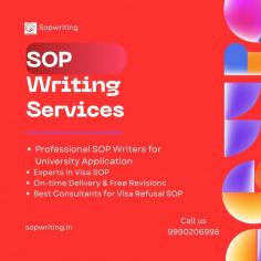 Statement of Purpose (SOP) writing services in Delhi, India are professional services that assist students in crafting a convincing and well-written document for their university or college applications. An SOP is a personal statement that outlines a student's academic and professional background, their motivation for pursuing a specific program, and their future goals.

for more information visit here - https://www.sopwriting.in/