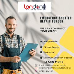 Emergency shutter repair in London refers to the immediate repair of shutters that have malfunctioned or been damaged. This service is usually available 24 hours a day, seven days a week, and is intended to quickly restore shutter functionality to ensure the safety and security of a property. The repair service may include problems with the motor, tracks, slats, or any other shutter components. Please call us at 07401 4444143 or email us at info@londonrollershutter.co.uk. Visit here : https://www.londonrollershutter.co.uk/roller-shutter-repair-central-london/

