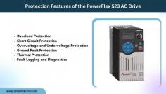 The Allen Bradley PowerFlex 523 AC Drive incorporates several protection features to ensure safe and reliable operation of the drive and connected motor. 

1.Overload Protection
2.Short Circuit Protection
3.Overvoltage and Undervoltage Protection
4.Ground Fault Protection
5.Thermal Protection
6.Fault Logging and Diagnostics