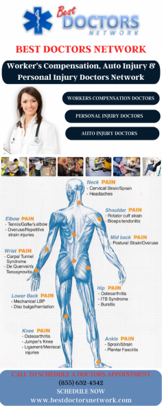 Workers Compensation Doctors San Antonio | Best Doctors Network

Worker's Compensation Doctors in San Antonio can help you in case you are injured while you are at work. You may need to seek treatment for your injuries, as well as additional medical care. Many companies have a network of treatment providers they work with in case an employee is injured. If you have been hurt on the job, find out how you can be treated by following the link. In case you have further queries, get in touch with us immediately. We offer same-day appointments. Fill out our online form or call us to book an appointment today!
