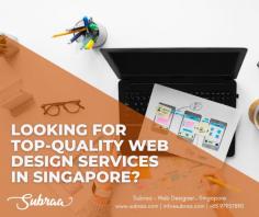 Searching for the best web design Singapore? It can be challenging to choose a web design Singapore with so many options accessible. It’s crucial to choose a freelance web designer Singapore that has expertise dealing with companies like yours and can give a portfolio of their prior work. You should also think about cost and whether the agency can accommodate your budget. You can ensure that your website stands out from the crowd and draws potential customers by taking the time to research and choose the best freelancer web designer Singapore. Additionally, it’s crucial to think about the freelance web designer’s method while choosing one in Singapore.
The ability to construct a website that is not just aesthetically pleasing but also practical and user-friendly is a sign of a good web design company. They have to be able to comprehend the demands of your company and adjust their design strategy accordingly. The firm should also be able to maintain and give continuing assistance for your website so that it keeps achieving your company goals. You may build a website that successfully represents your brand and aids in the accomplishment of your online objectives by selecting the best web designer in Singapore.

Website : https://www.subraa.com/