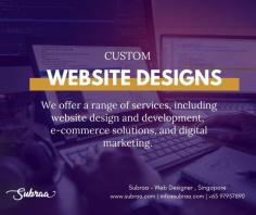 Web design plays a crucial role in establishing an effective online presence for businesses and organizations. A well-designed website can help to attract and retain visitors, build credibility and trust, and ultimately drive conversions and business growth. Web Design Singapore encompasses a wide range of factors, including layout, color scheme, typography, navigation, and functionality, and a skilled web designer can help to create a website that is both visually appealing and user-friendly.

One of the key benefits of having a website is that it can serve as a powerful marketing tool. A Web Design Singapore can be used to showcase products or services, provide valuable information to visitors, and capture leads through forms or calls to action. A well-designed website can also help to improve search engine visibility, making it easier for potential customers to find your business online.

Another important benefit of having a website is that it can improve customer engagement and communication. A website can provide customers with a platform to ask questions, provide feedback, or request support, which can help to build trust and loyalty. Additionally, a website can be used to share news and updates about your business or industry, helping to keep customers informed and engaged.

Overall, the importance of Web Design Singapore and having a website cannot be overstated in today’s digital age. A well-designed website can help to establish a strong online presence, attract and retain visitors, and ultimately drive business growth and success.

Website : https://www.subraa.com/