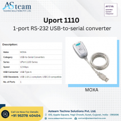 The UPort 1110 converts from USB to RS-232, the UPort 1130/1130I from USB to RS-422/485, and the UPort 1150 from USB to RS-232/422/485.