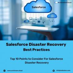 In the event of an emergency, it’s important to follow best practices to ensure your business can recover Salesforce data and remain operational with no impact on your team. Check out this blog article to learn how to build a plan for disaster recovery and keep your data secure: https://www.archiveon.cloud/disaster-recovery-best-practices-for-salesforce-that-will-help-you-plan-for-the-unexpected/ 