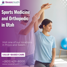 Revere Health in Utah provides top-notch sports medicine and orthopedic care. Our skilled specialists offer comprehensive treatment for athletes and individuals with musculoskeletal injuries, helping them recover and return to their active lifestyles. Trust us for exceptional care and optimal results. Visit our website: https://reverehealth.com/specialty/sports-medicine/