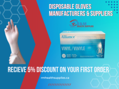 R&M Health Supplies, as a fictional company, is both a supplier and a manufacturer of disposable gloves and other health-related supplies. Being a supplier, they would source disposable gloves and gowns from manufacturers and distribute them to various customers, such as healthcare facilities, laboratories, and businesses in Ontario.. If you have any query, contact us at: 1 (888) 407-1013 or visit: https://rmhealthsupplies.ca/products/vinyl-disposable-gloves.
