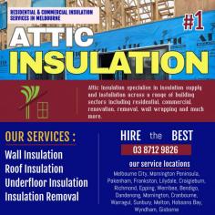 Attic Insulation specialise in insulation supply and installation across a range of building sectors including residential, commercial, renovation, removal, wall wrapping and much more.
