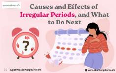 Several women encounter irregular periods these days. Thus, it is important to understand the irregular periods symptoms to take care of health better. Also, the effects of irregular periods include an unplanned pregnancy. For this, you can buy abortion pills online to terminate the pregnancy early. Balancing your reproductive health will aid in rectifying the missed period problem as well as putting your menstrual cycle in order. So, know the later period reasons and fix your unintended pregnancy by finding medication options on Abortionpillsrx.com. Learn More :- https://www.bloglovin.com/@alyssa3115/causes-effects-irregular-periods-what-to 