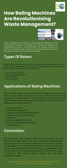 From reducing waste volume to increasing recycling efficiency, this article explores the benefits of baling machines and how they are helping businesses and communities become more sustainable.
