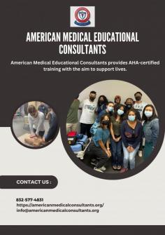 Seeking BLS certification in Houston? Look no further than American Medical Educational Consultants. Our BLS certification course is tailored for healthcare professionals, equipping them with the necessary skills to provide basic life support in emergency situations. Led by experienced instructors, our comprehensive program covers CPR techniques, AED usage, and essential life-saving protocols. With flexible scheduling options and a supportive learning environment, we make obtaining your BLS certification convenient and efficient. Join our BLS certification course in Houston and enhance your ability to save lives. Enroll now with American Medical Educational Consultants.