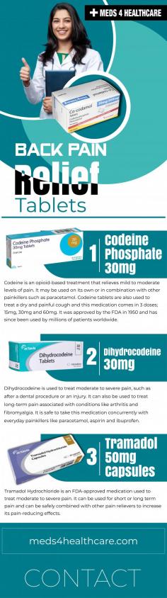 
Discover relief from persistent back pain with Meds4Healthcare's range of back pain relief tablets available online. We understand the debilitating effects that back pain can have on your daily life, and we're here to help you find the solution you need. Our trusted online pharmacy offers a convenient and secure way to purchase high-quality back pain relief tablets from the comfort of your own home. Whether you're experiencing muscle strain, chronic pain, or discomfort from an injury, our extensive selection of effective back pain relief tablets has you covered. With our reliable shipping and discreet packaging, you can trust that your order will arrive promptly and confidentially. Don't let back pain hold you back – buy back pain relief tablets online at Meds4Healthcare and take the first step towards a pain-free life.

