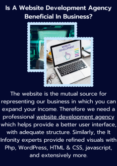 Is A Website Development Agency Beneficial In Business?

The website is the mutual source for representing our business in which you can expand your income. Therefore we need a professional website development agency which helps provide a better user interface, with adequate structure. Similarly, the It Infonity experts provide refined visuals with Php, WordPress, HTML & CSS, javascript, and extensively more.

