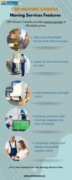 Are you looking for a moving company? If yes then CBD Movers Canada is an affordable option for office and house moves. Here you can see our moving and movers features. https://www.cbdmovers.ca/

