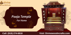 Experience the beauty of devotion with a Pooja temple for your home. Celebrate traditions, offer prayers, and cultivate a sense of peace. Visit our DivineWoodNCrafts for more details.