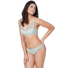 Lace Bra: Get Evy Lace Padded Wired Medium Coverage Lacy Bra - Green online at best price. 
Browse the best collection of women's lace bra available in different colors & size.