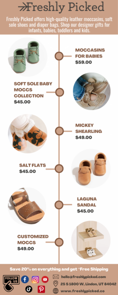 Discover the cutest and comfiest Baby Moccasins for your little one's tiny feet. Our collection features a variety of styles, colors, and sizes to suit every baby's personality. Shop now and give your baby the perfect footwear for their first steps, No more shipping fees! Enjoy free shipping on all purchases!
