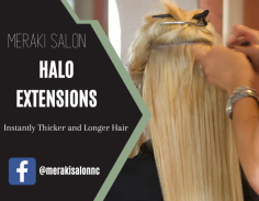 Perfect For Special Events And Temporary Use


Our experts revolutionized the hair add-on industry with Halo Extensions', which is self-applied and damage-free. We offer hundreds of styles, lengths, colors, and blends to create gorgeous transformations you will love. Send us an email at infomerakisalonnc@gmail.com for more details.
