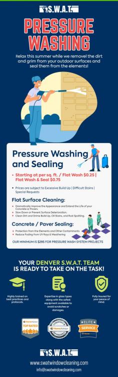 S.W.A.T. Window Cleaning offers top-notch Window Cleaning Services in Denver, CO. Our team of Professional Cleaners provides Residential and Commercial Cleaning solutions, specialising in Pressure Washing Cleaning. Experience spotless windows and pristine exteriors with the expertise of our Local Cleaning Experts. Contact us now for a sparkling cleaning.