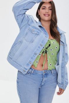 Women's Plus Size Denim Jackets Online | Stay ahead of the fashion curve with the latest styles and trends available for purchase at Forever 21 UAE.

Explore the wide selection of plus size denim jackets for women at Forever 21's online store in the UAE. Browse through a multitude of styles and trends to discover the perfect jacket for any occasion. Shop now and stay stylishly warm!
