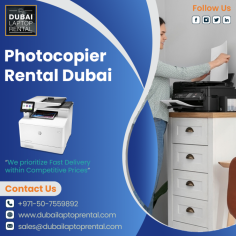 Dubai Laptop Rental Company provide various types of Photocopier Rental Dubai. We are providing the latest photocopiers which suits to your needs. Contact us: +971-50-7559892 Visit us: https://www.dubailaptoprental.com/copier-rental-dubai/
